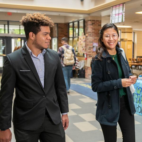 Wilkes students dressed in business attire